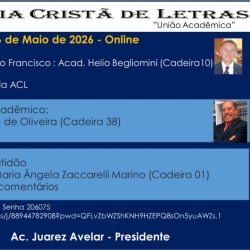 Convite para Tertúlia online com Maria Angela Zaccarelli Marino