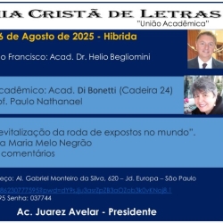Convite: Tertúlia de agosto/2025 com Palestra de Dra. Ana Maria Negrão